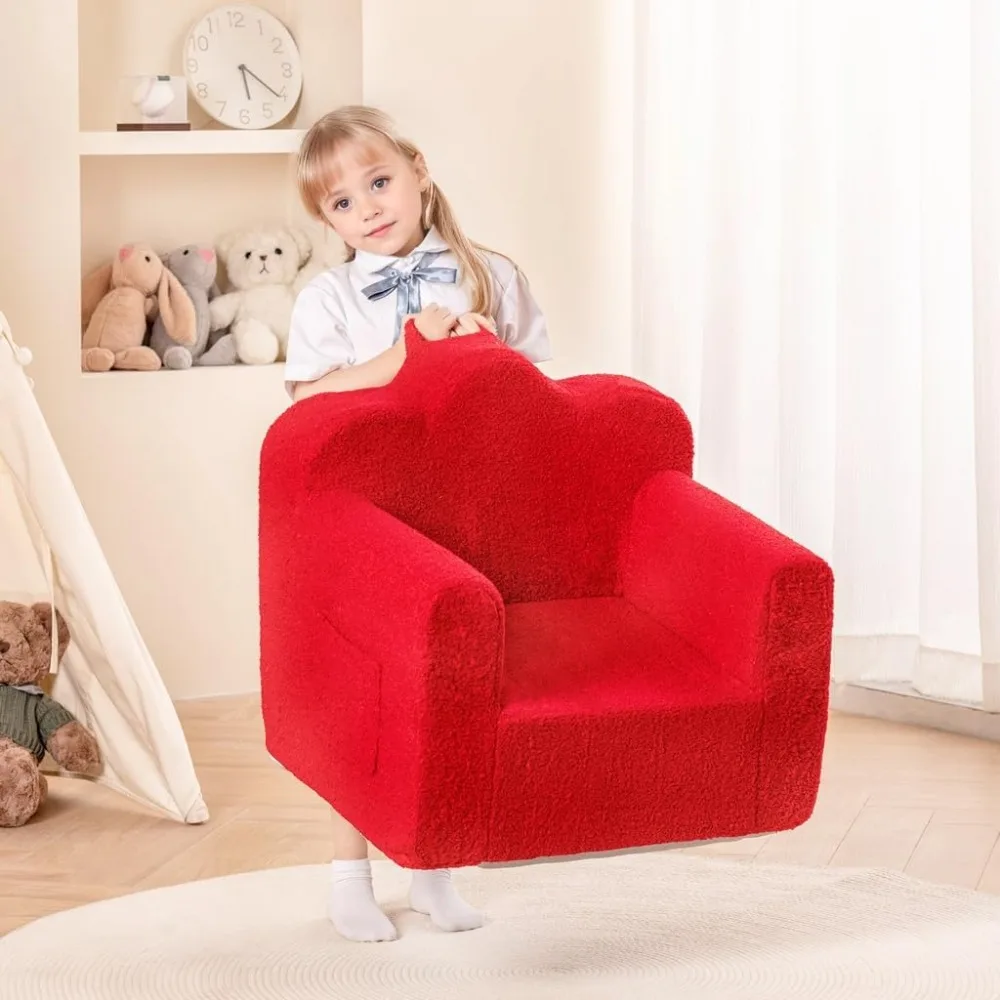 Washable Cover Carrying Handle, Convertible Children Sofa Chair for Girls and Boys, Children's Sofas 2