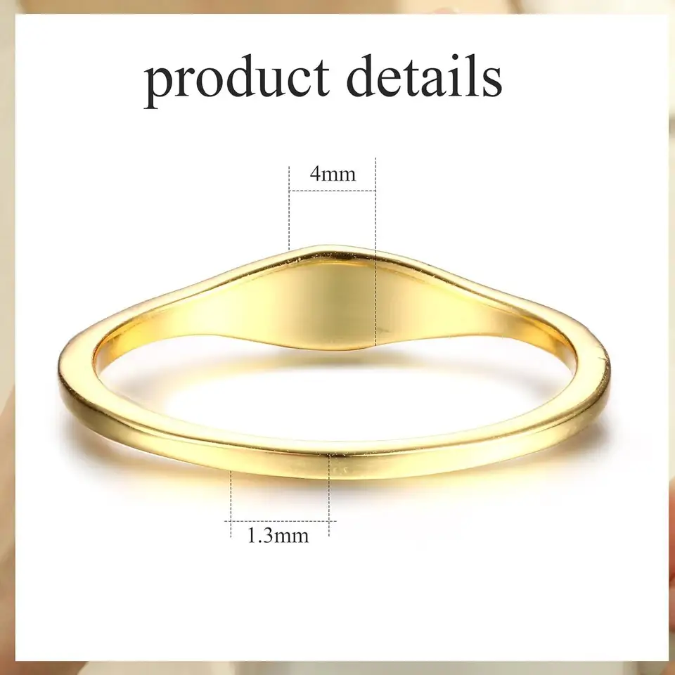 Fansilver 925 Sterling Silver 14K Gold Plated Rings for Women Non