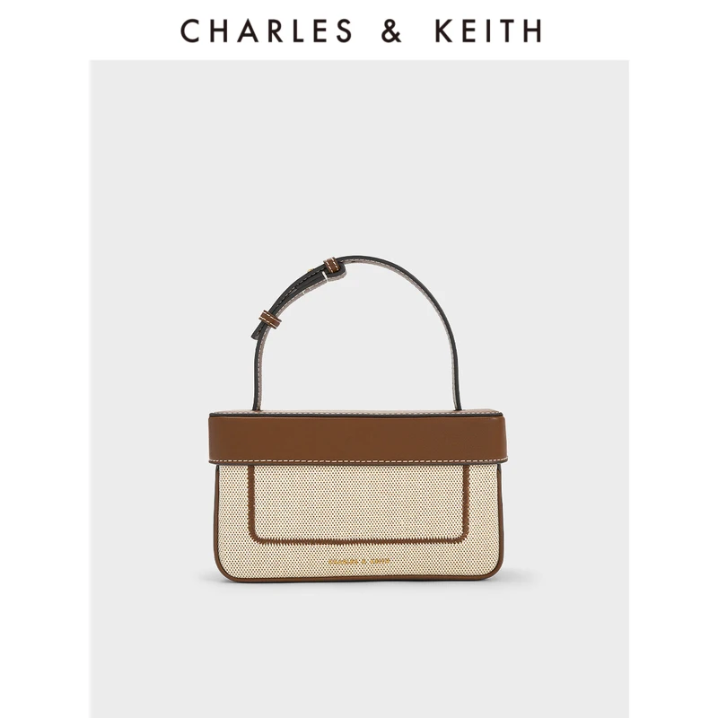 

CHARLES＆KEITH New Arrival for Spring 2023 CK2-50701286 Vintage Color Patchwork Cross-Body Bag Small Square Bag Women's Bag