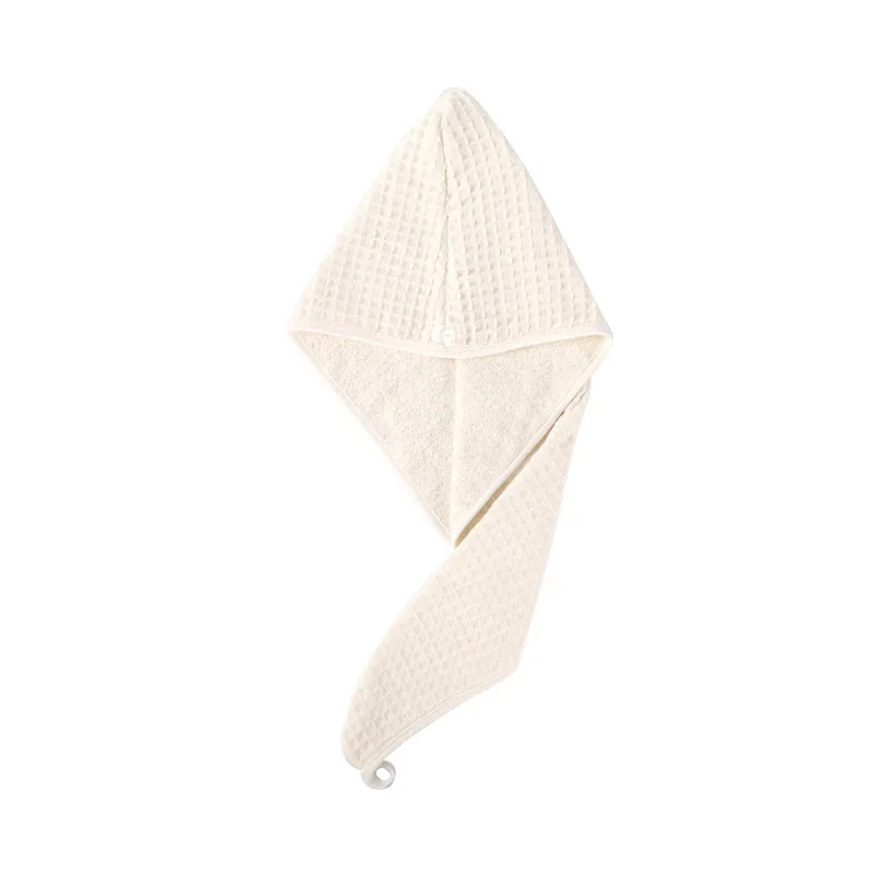 Waffle Thickened Double-layer Pure Cotton Dry Hair Cap Absorbent Bag Turban Wash Hair Wipe Head Towel Shower Cap 2