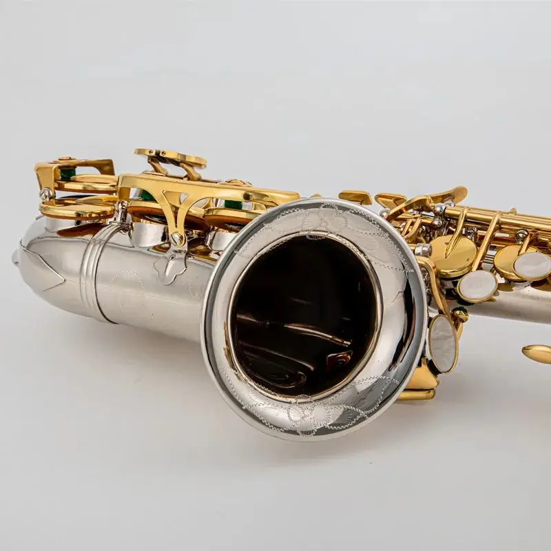 SC-9937 Bb Soprano Saxophone Silver Plated A golden key Brass Professional Woodwind Instrument B Flat Sax