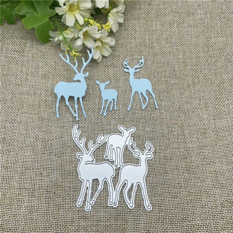 

christmas deer Metal cutting dies mold Round hole label tag Scrapbook paper craft knife mould blade punch stencils dies