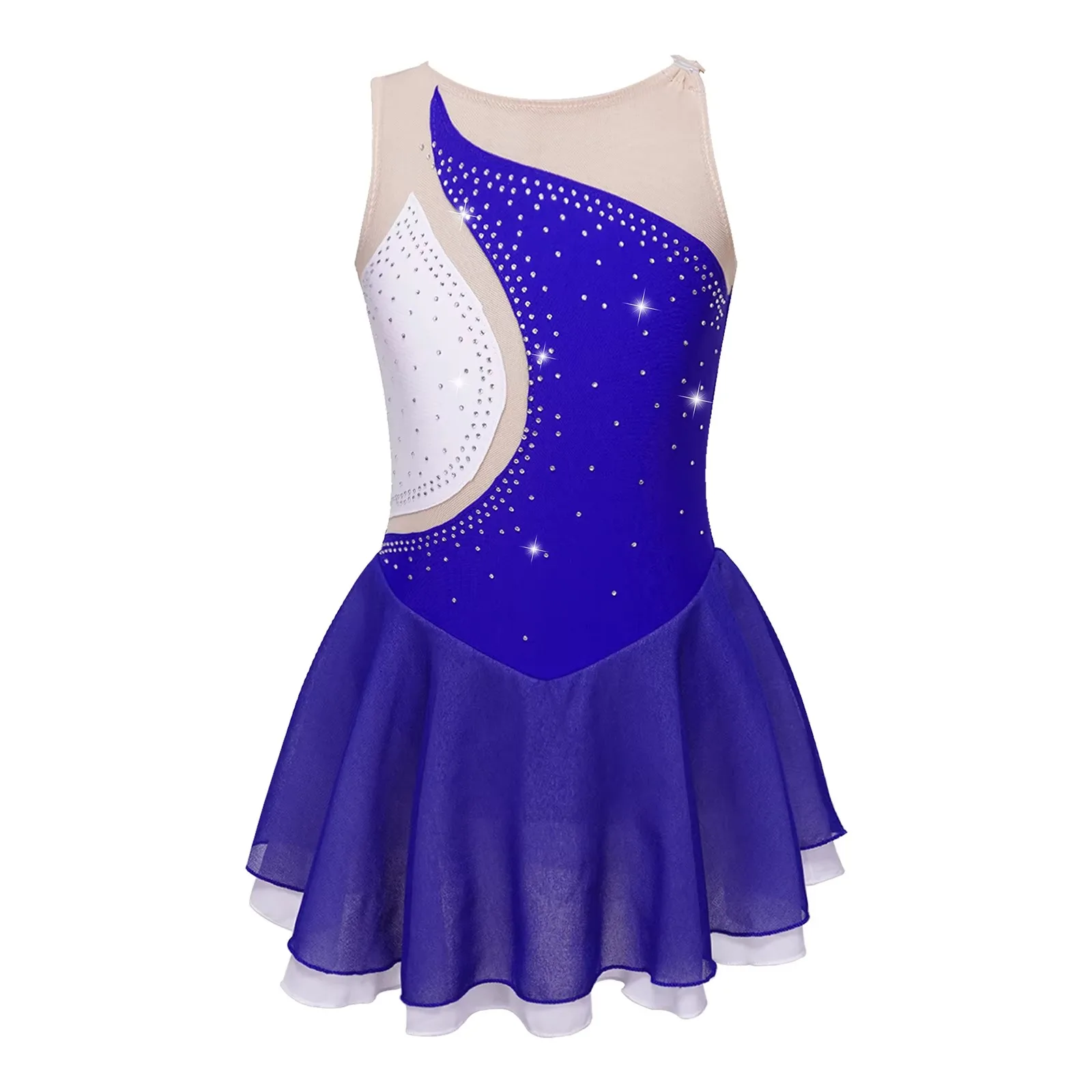 Kids Girls Rhythmic Gymnastics Artistic Figure Skating Dresses Ballet Jersey Leotard Costume Sparkly Ballerina Tutu Dance Dress