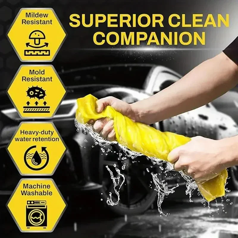Pva Wash Car Towel Quick-Dry Towel Ultra Absorbent Scratch-Free Reusable For Auto Maintenance Soft Deerskin Cloth car washing towel suede car towel microfiber car towel car drying towel deer skin towel