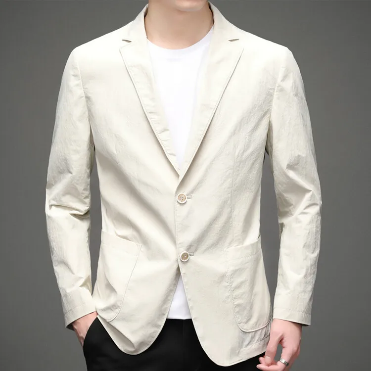 

Cotton Slim Fit Small Suit High-End Casual Suit Men's Single Layer & Thin Spring-Summer Top Single Western Coat Men