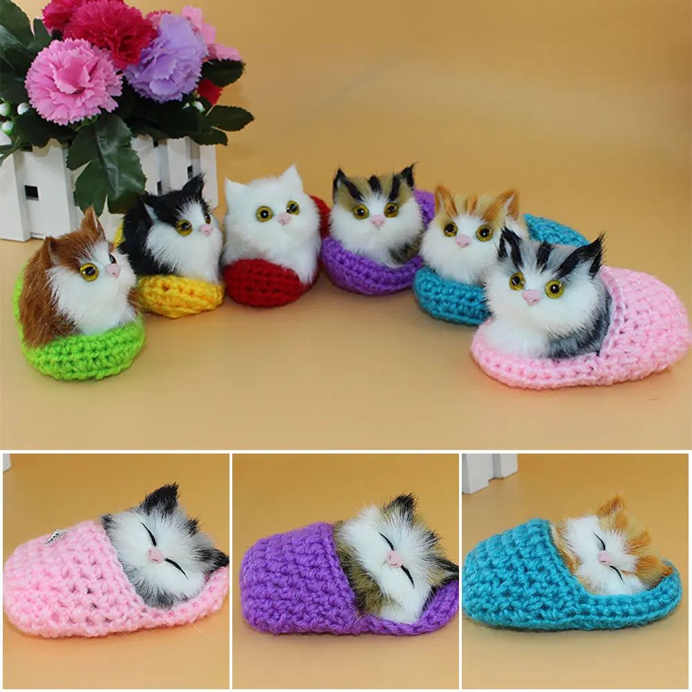 Simulation Mini Katze Nette Plüsch Katzen mit Sound Kinder Geburtstag Geschenke Kreative Nachahmung Katze Ornamente Hause Dekoration Lieferungen