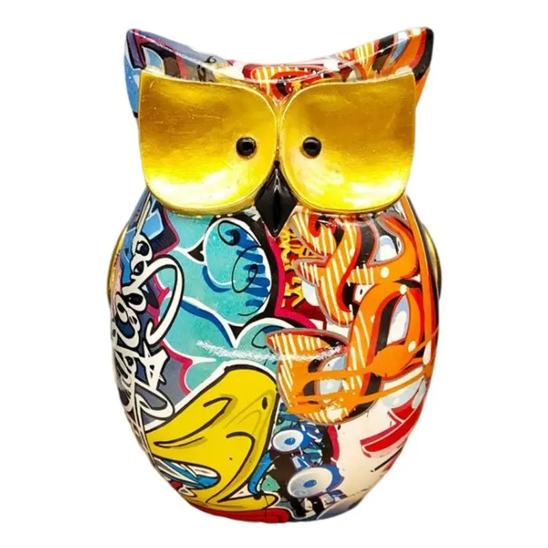 

Статуя совы, красочная сова, животное, искусственное оформление, акценты, современная абстрактная сова ручной работы, скульптура животного, искусственное оформление для