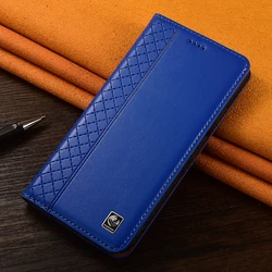 Luxury Retro Genuine Leather Flip Case with Kickstand - Premium Phone Cover for Honor X7b 5G (50 MP) (Blue)