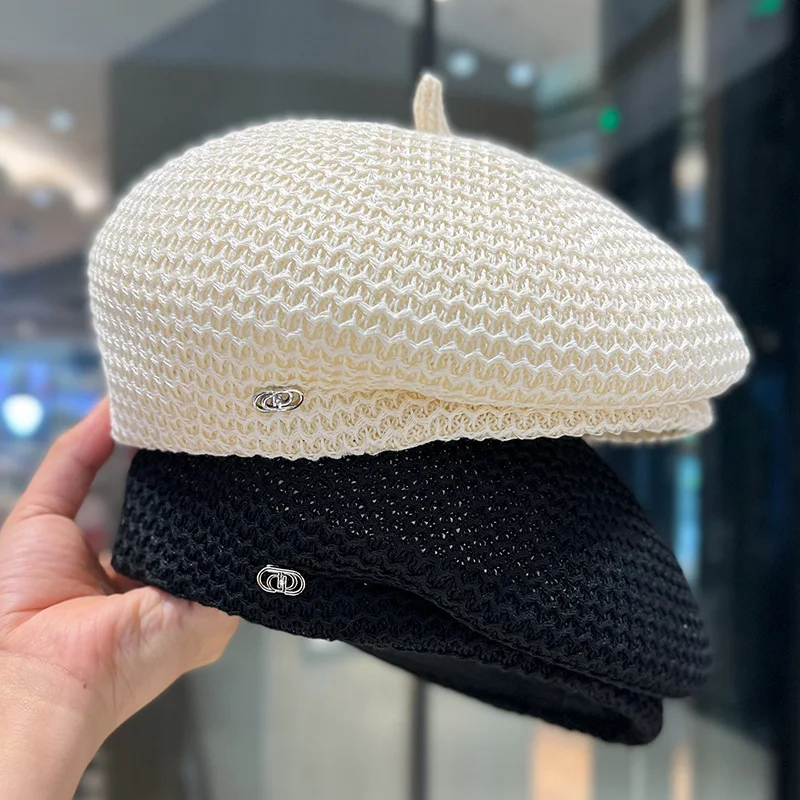 Panama Hats atmungsaktive Strickmütze für Damen, modische und elegante Malermütze, Zeitungsmütze für Kinder, Mütze H232 – Detail 2