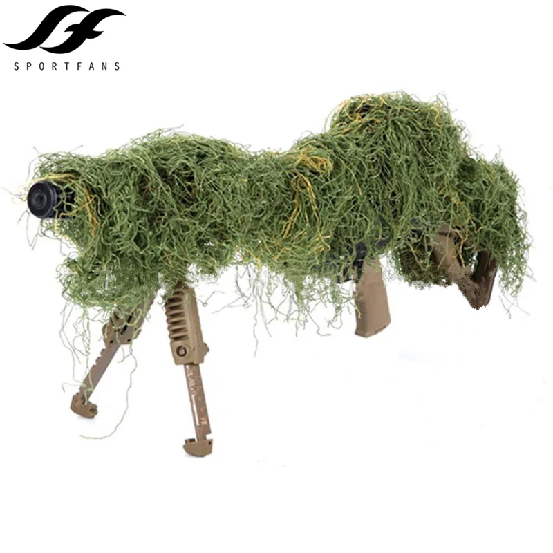 Mlitary CS Hunting Blind Gun Wraps Rifle Wrap Rope Grass Type Ghillie Suits Cover soporte de arbol para caza camuflagem snaiper