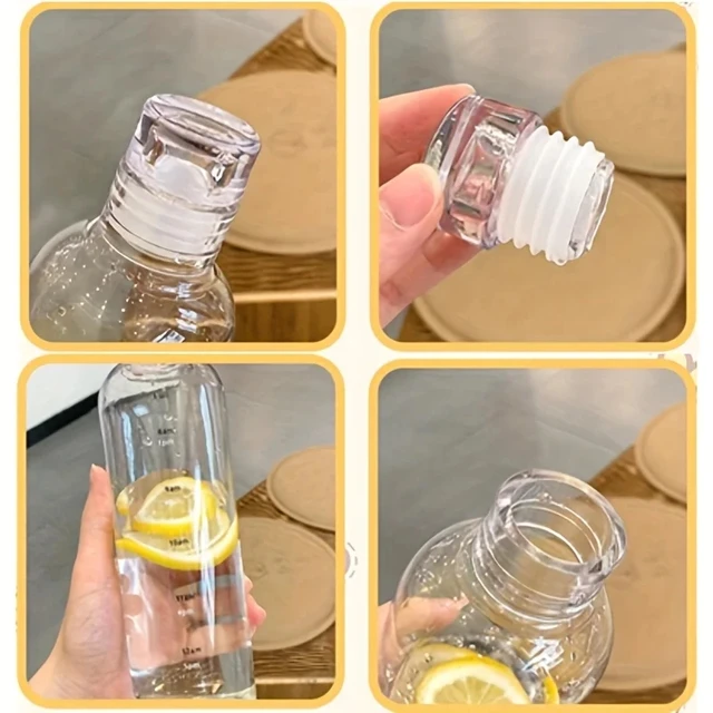 Simple Water Bottle With Time Scale For Tour Outdoor Sports And Travel Leak Proof Seal School Water Bottles for Girls Milk Juice 3