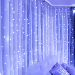 Luminous Curtain String Lights - Battery Operated Fairy Lights for Festive Home and Event Decor (White)
