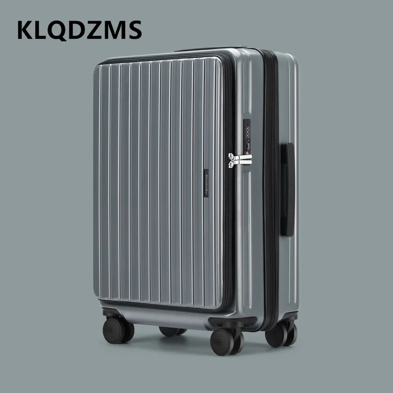 KLQDZMS 24"26"Rolling Suitcase PC Trolley Case 20 Inches Side Opening Boarding Box Cart Type Travel Bag with Wheels Luggage