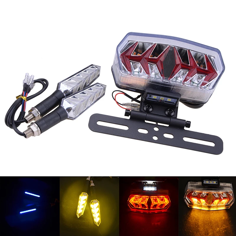 

1 Set Universal Motorcycle Tail Light Indicator With Turn Signal Light LED Flowing Water Flashing Blinker Motocross Accessories