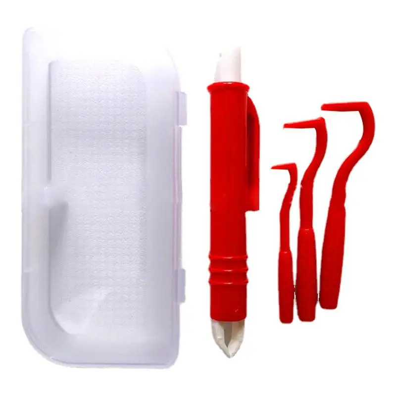 

4pcs Pet Flea Removal Tool Kits Plastic Scratching Hook Remover Pet Cat Dog Grooming Supplies Tick Removal Tool Tweezers Clip