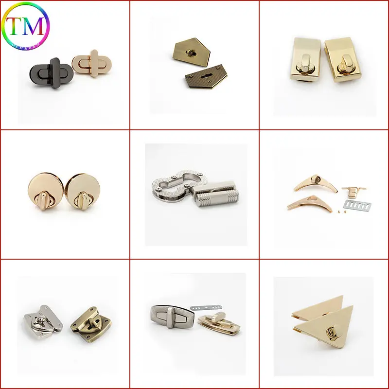 10 Pieces Metal Lock Clasp Swivel Twist Locks Buckles Diy Bags Hardware Twist Turn Lock Parts Decorating Bag Lock Accessories
