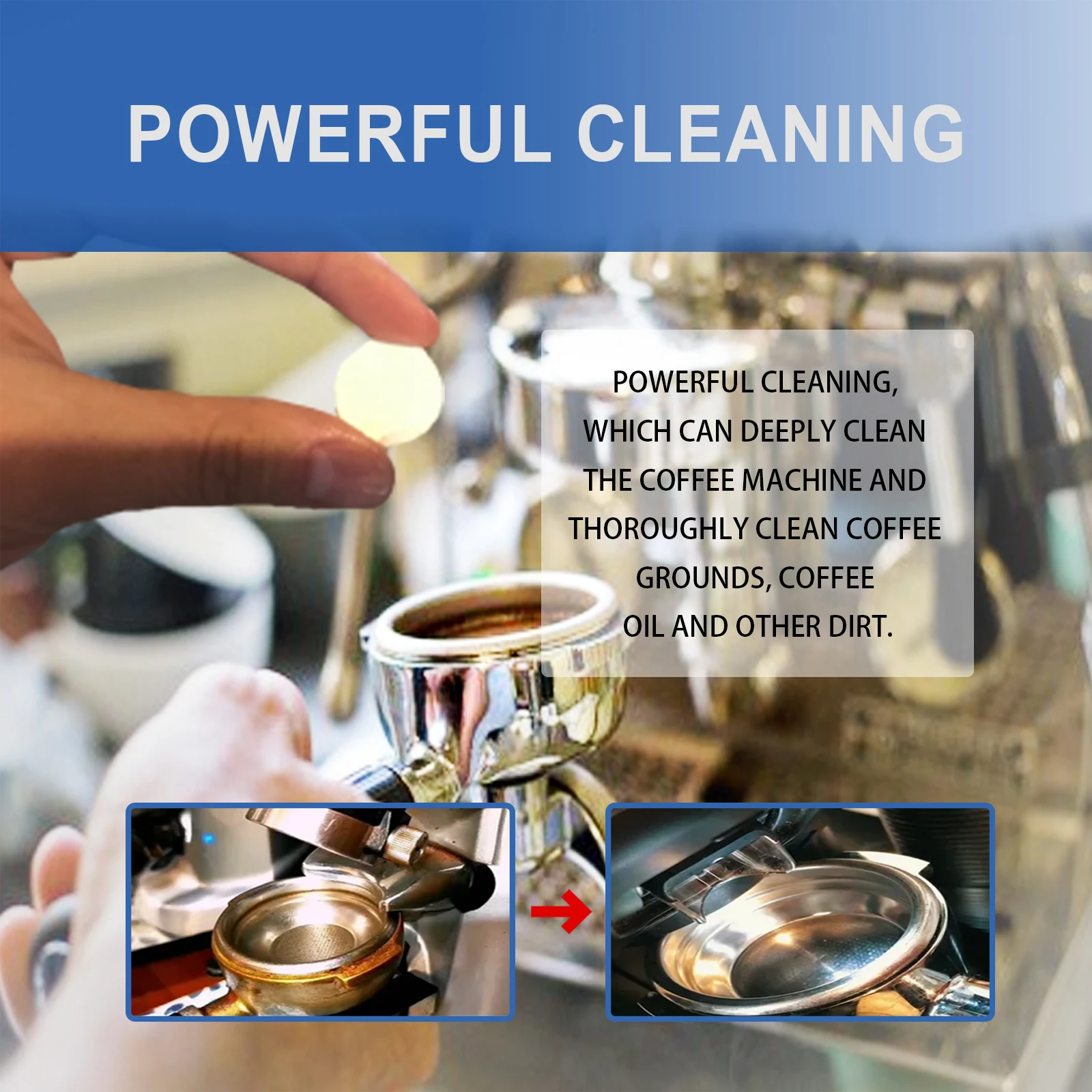 20Pcs/Box Coffee Machine Cleaner Tablets Descaling Deep Clean Remove Coffee Oil Limescale Fast Effervescent Fresh Taste Maintain coffee machine cleaner
