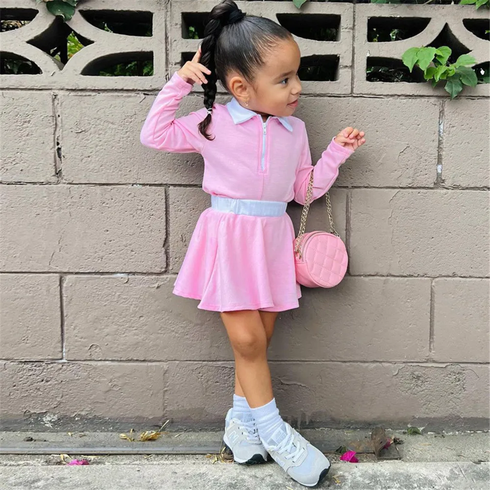 5Sets Bulk Items Wholesale Lots Kids Dress Sets Zipper Long