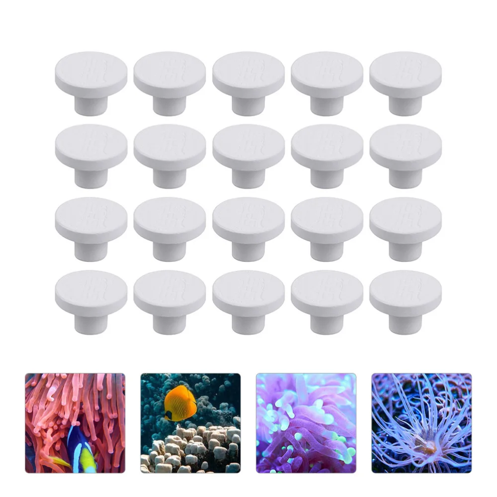 Fish tank ornaments,fish tank decorations,aquarium ornaments Ceramic Coralline Coral Frag Plugs Base T-shaped Tray SPS Seawater Coral Frag Plate Base Aquarium Plant Decorations