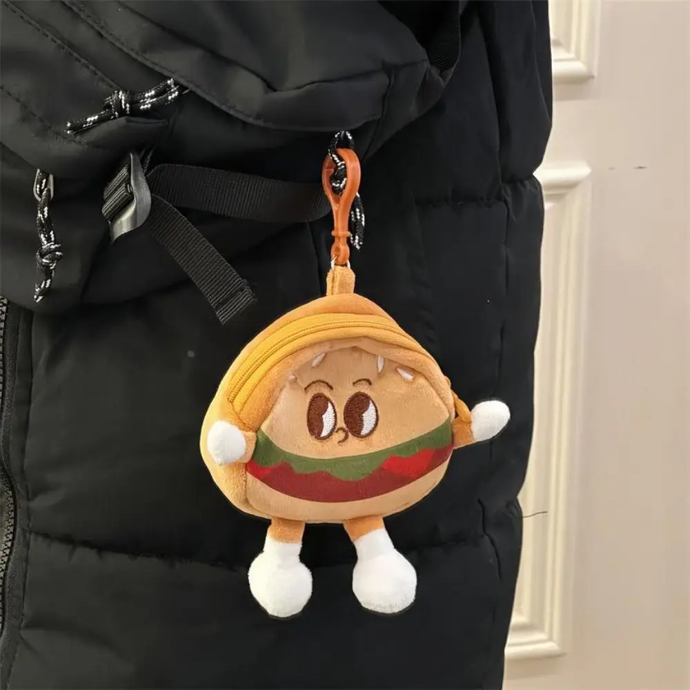 Cartoon Cute Plush Toys For Kids Children Creative Hamburger Coin Purse Kawaii Zipper Wallet custom custom for hamburger burger french fries fried chicken wing paper boxes children kids snacks set fast food packaging con