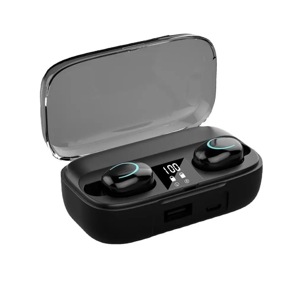 

New Tws Wireless Bluetooth 5.2 Headset Waterproof Luminous Digital Display In-ear Stereo Noise Cancelling Earphones