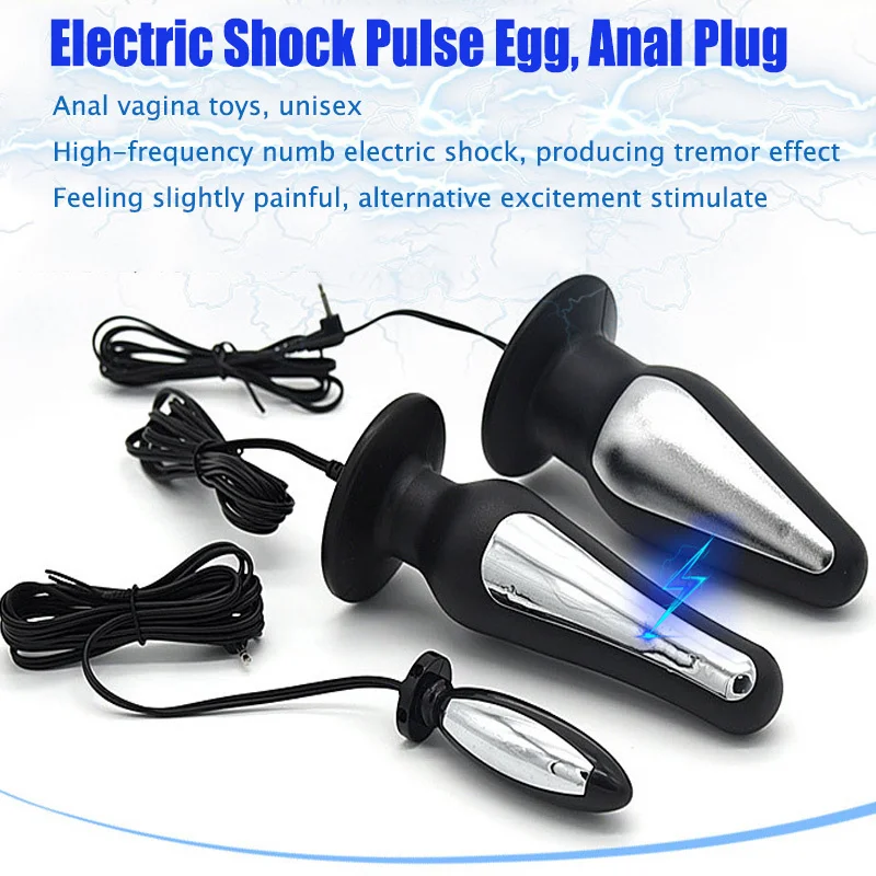 Electro Shock Anal Butt Plug Electric Estim Stimulation Sextoy bdsm Jump Eggs Prostate Massager Vibrator Sexy Toys For Couples electro sex toys electric sex toys