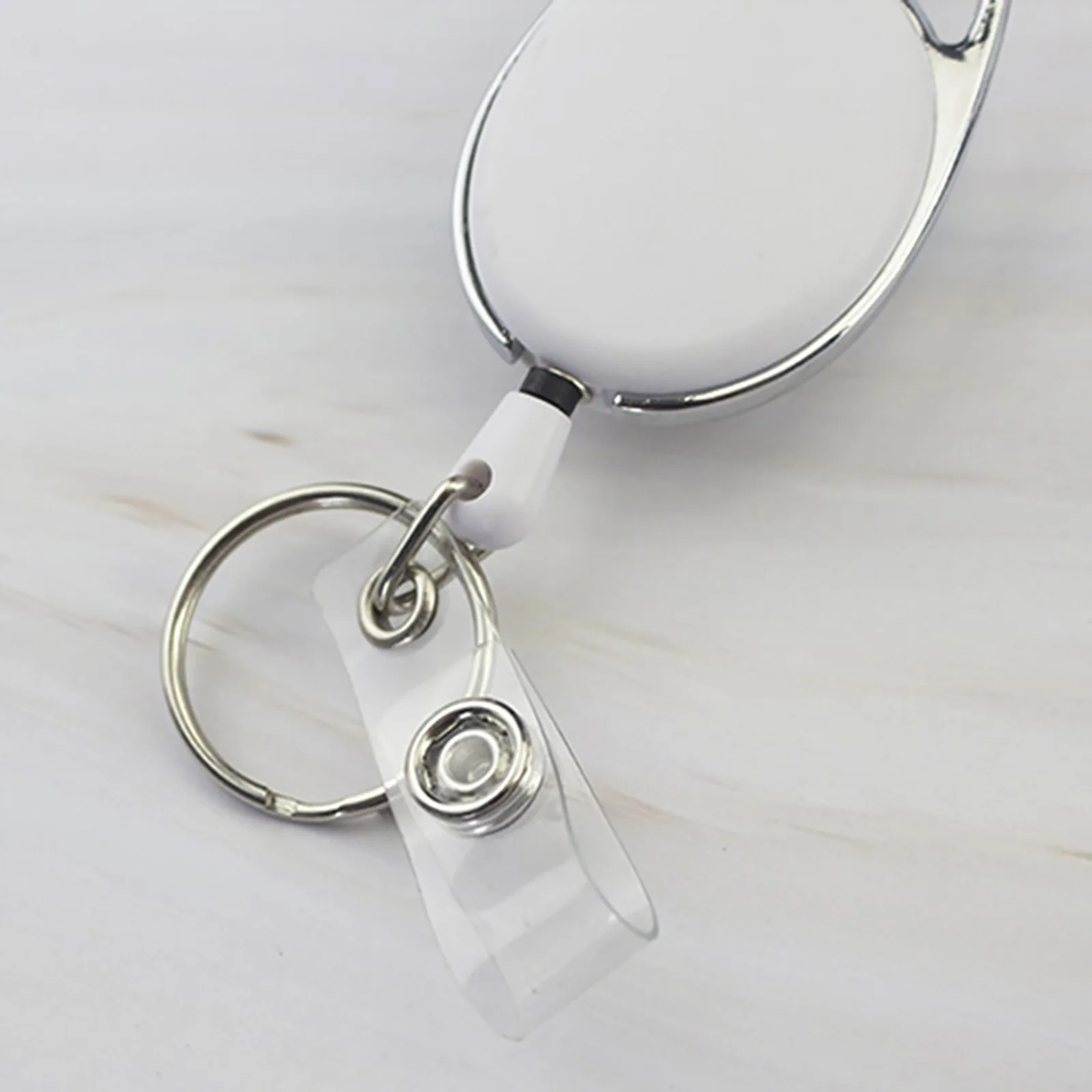 Button Strap&Key Ring Badge Reel Holder,Carabiner Hook Retractable ID Card Roller Clip, Waist clip Buckle ,Hospital Nurse Favor Badge Holder