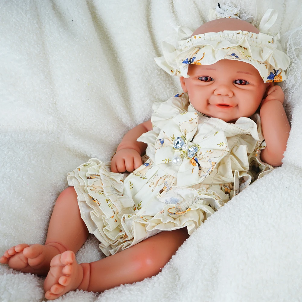 Weighted Baby Girl 18.9" Waterproof Lifelike Full Body Silicone Reborn Dolls Soft Handmade Newborn Dolls for Collector Gift reborn dolls