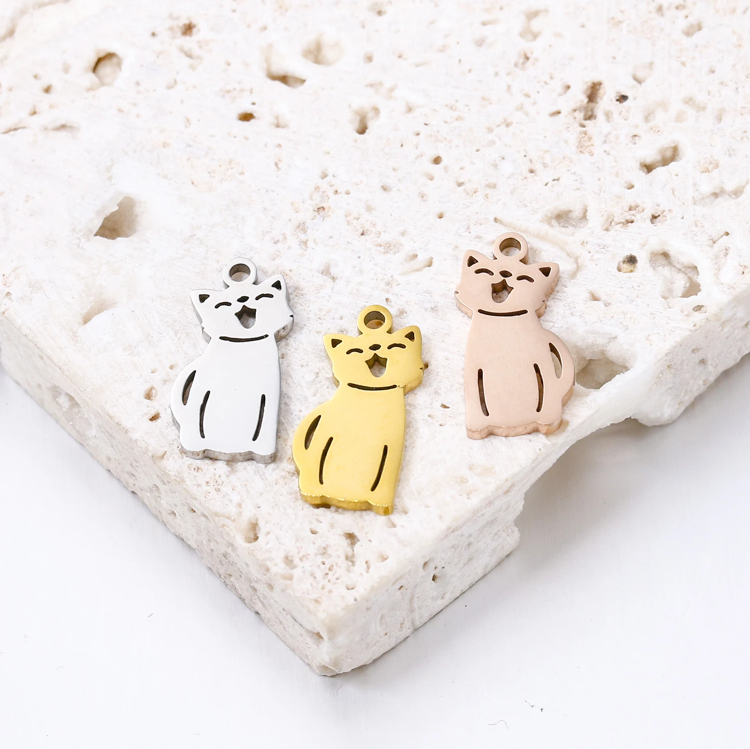 5 teile/los 100% Edelstahl Junge Mädchen Hund Katze Kind Kind Charms Familie Schmuck Anhänger DIY Halskette Schmuck Machen Zubehör – Detail 4