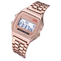 F91W montre à bracelet en acier Non étanche pour femmes, hommes, horloge d'affaires, montre de sport numérique LED multifonctionnelle, horloge électronique 5