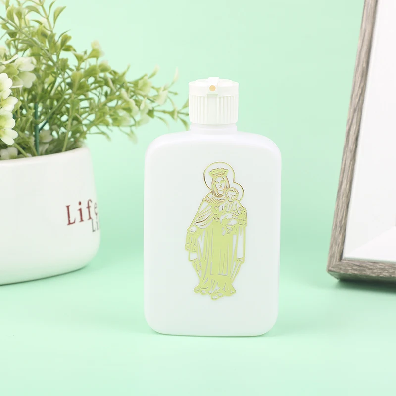 100ml Holy Water Bottles with Screw Lid Plastic Holy Water Container Empty Containers with Gold Cross holy water bottle
