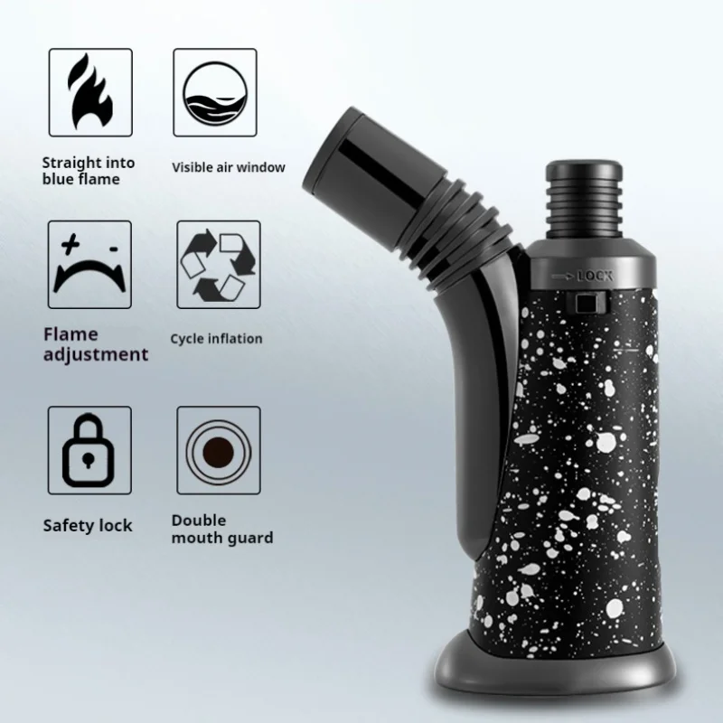 Jobon Lighter Gas Windproof Visible Gas Window Convenient Flame Adjustment Valve Elbow Gun Lighter Smoking Accessories Men Gifts butane gas lighter cigarette lighter