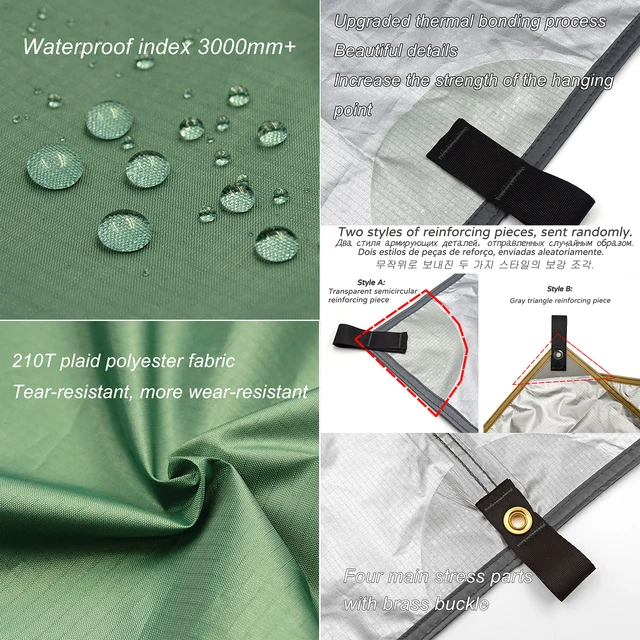 Waterproof Tent Tarp with 19 Hang Points 5