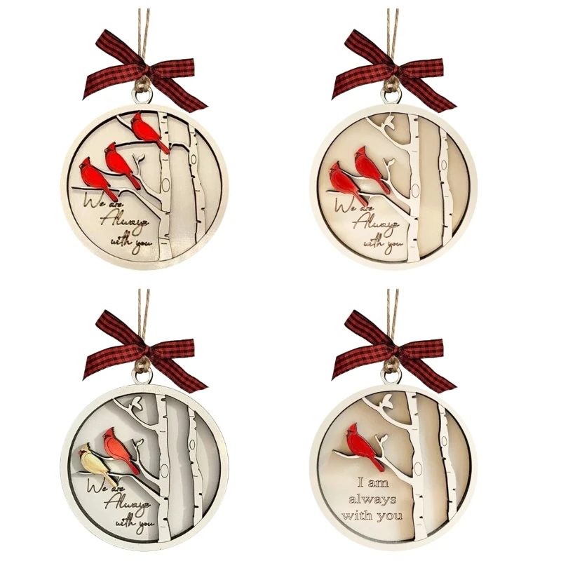 

Stylish Double-layer Wooden Bird Christmas Hanging Ornament - Handmade Wood Design