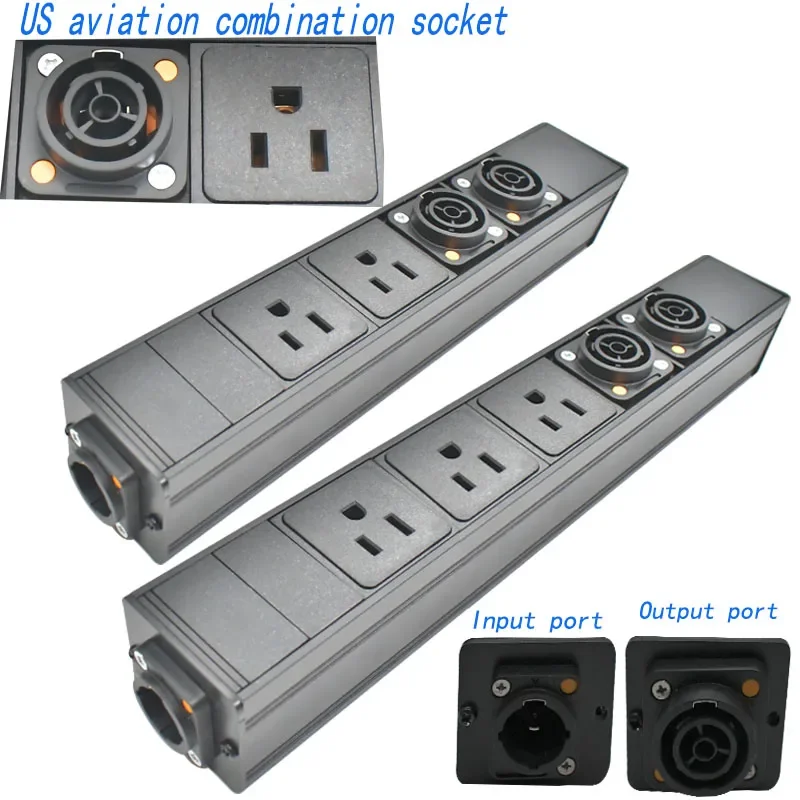 PDU power strip стойка сетевого шкафа 1-13AC авиационная комбинированная розетка США, Авиационная вилка без удлинительного кабеля