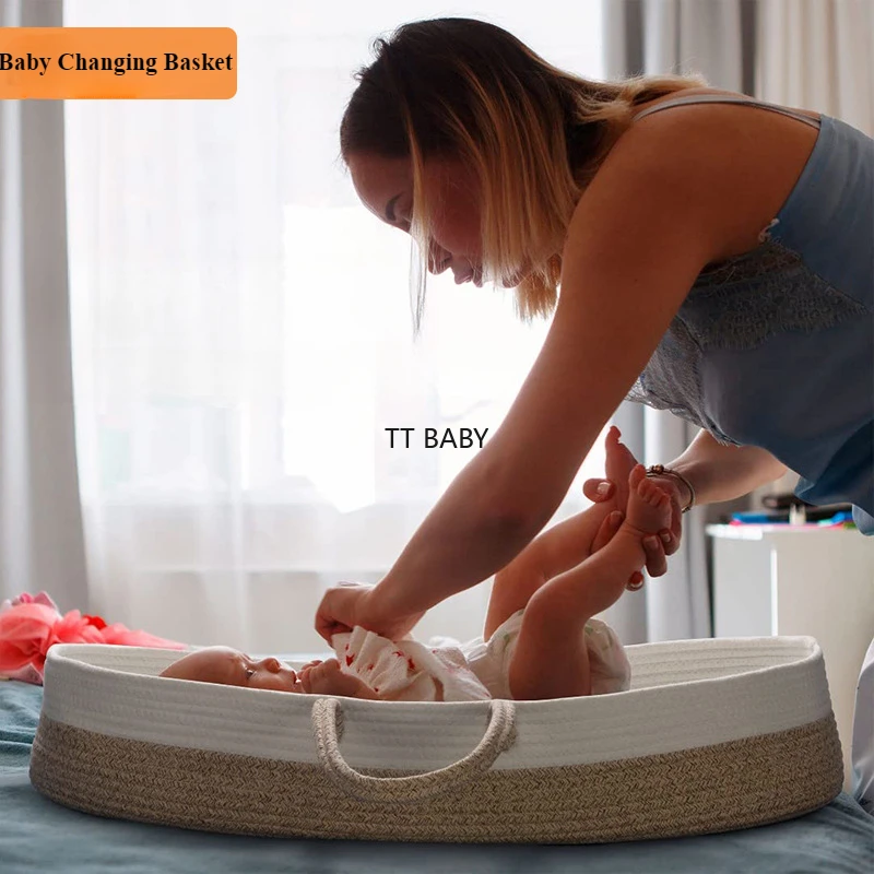 Baby Changing Basket , Blanket & Changing Pad for Dresser, Potable Baby Pad for Dresser, Moses Basket Newborns