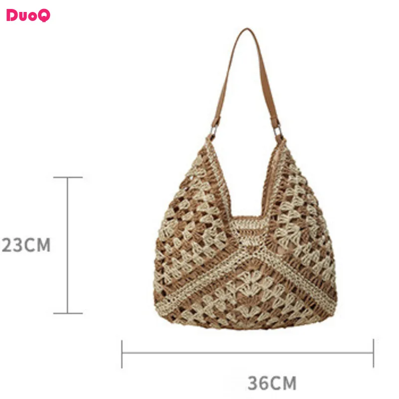 

Summer Beach Women's Shoulder Bag Simple and Beautiful Soft Hook Grass Weaving Handbag Personalized and Minimalist Vacation