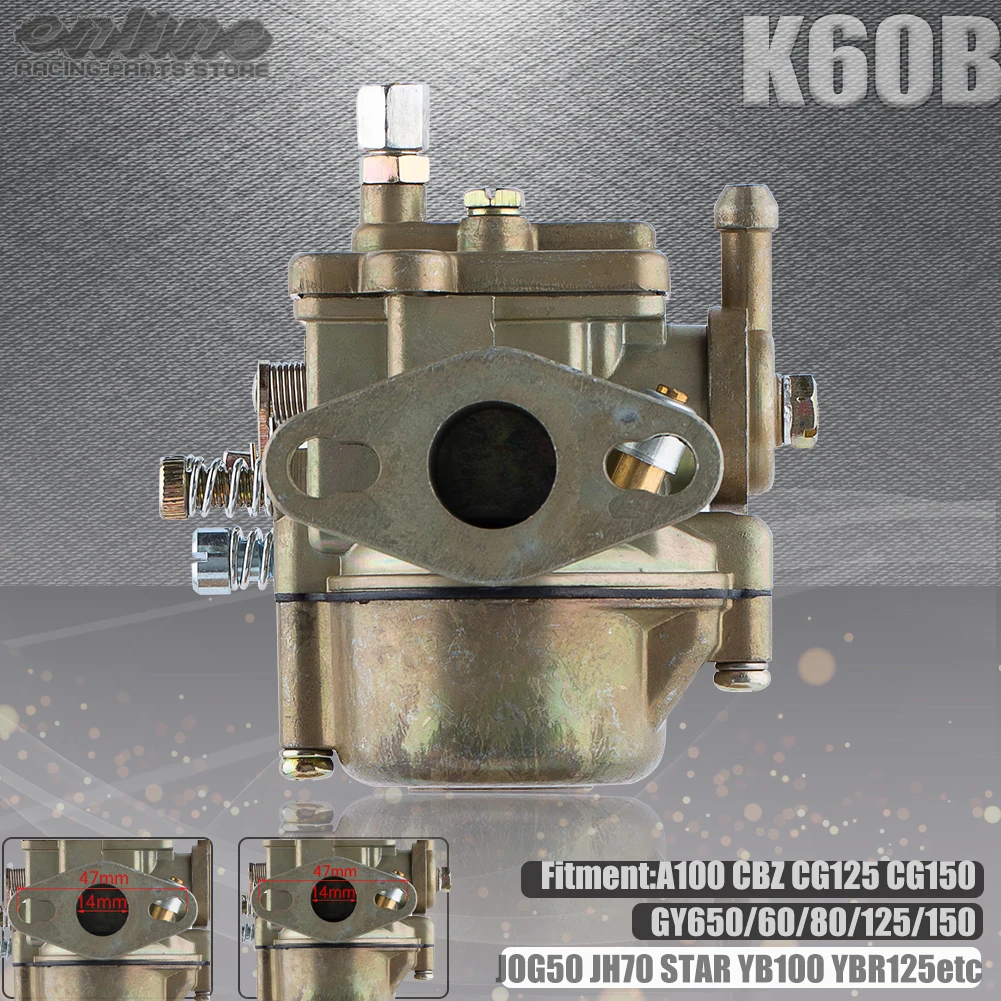 

Motorcycle Carburetor K60B For A100 CBZ CG125 CG150 GY650 60 80 125 150 JOG50 JH70 STAR YB100 YBR125 Dirt Pit Bike Motocross