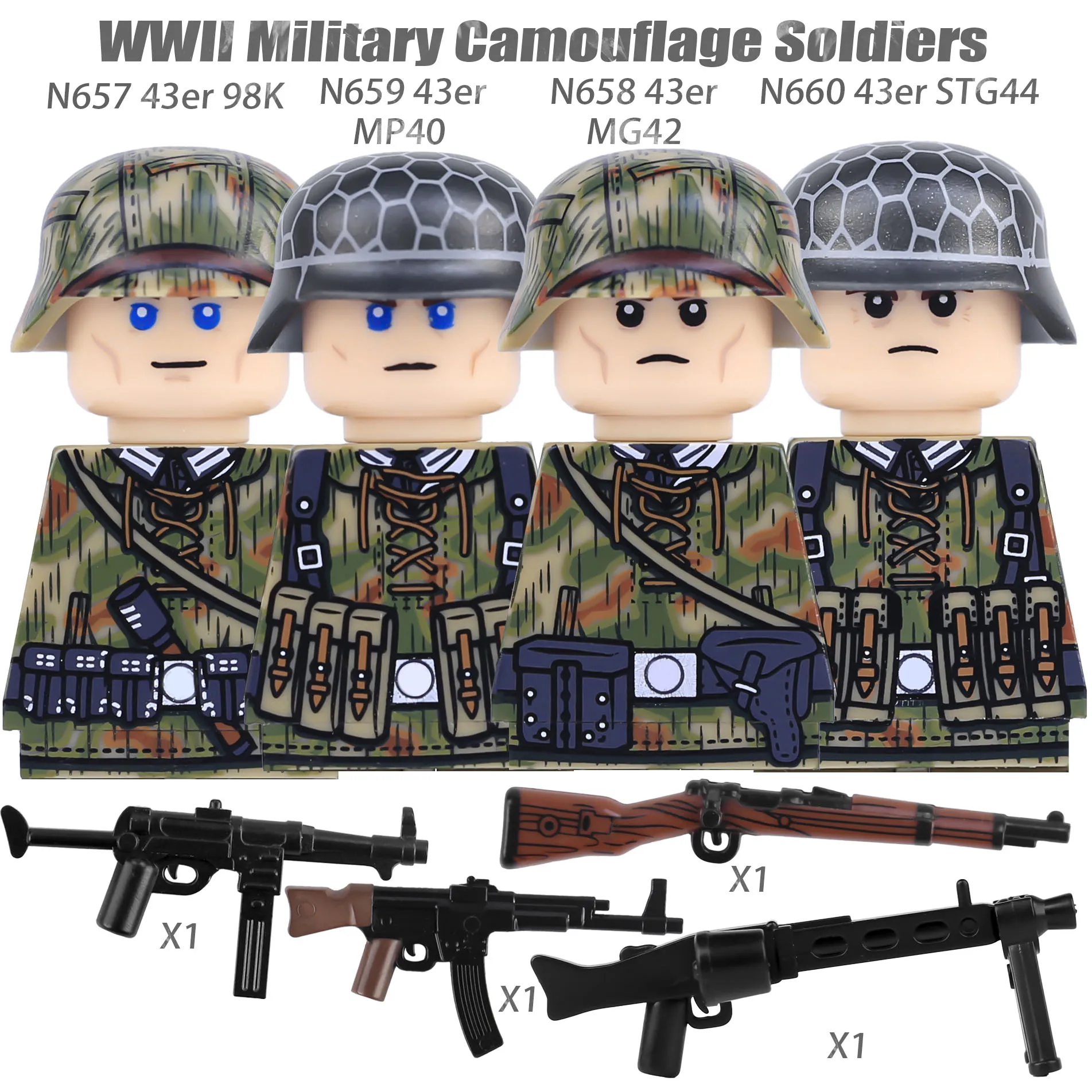 WW2 Winter Soldiers Building Block Set - Military Figures & Weapons Collection