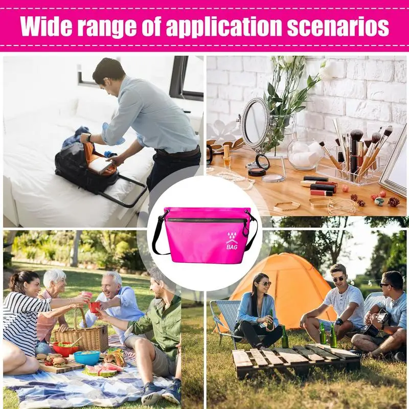 Toiletry Bag For Women Single Shoulder Waterproof Wash Bag With Zipper Portable Multifunctional Makeup Large Capacity Travel