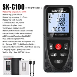 Snakol Professional Digital Laser Distance Meter & Rangefinder (SK - C100 Recharge)