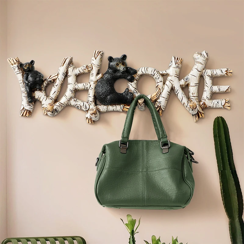 

Wall Hooks Decorative For Keys hanging clothes hanger designer key coat living room bedroom resin home decor hook wall mounted
