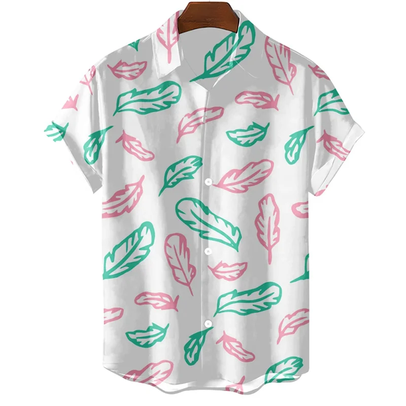 thumbnail image 1 of Camisetas con gráficos de plumas de pájaro para hombres, ropa con estampado 3D, camisas hawaianas de playa, camisetas de manga corta Y2k, ropa vintage, blusa con solapa, 1 of 5