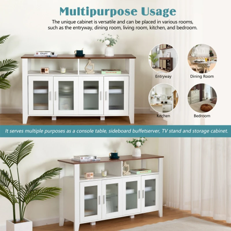 DrawerDresser cabinet,barcabinet,BuffetSideboard,StorageCabinet,Buffet Server Console Tablestorge,changhong glass door,White
