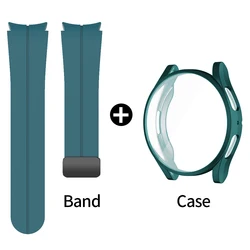 Premium Magnetic Silicone Sport Band & Protective Case for Watch 6 Classic 43mm (Indigo)