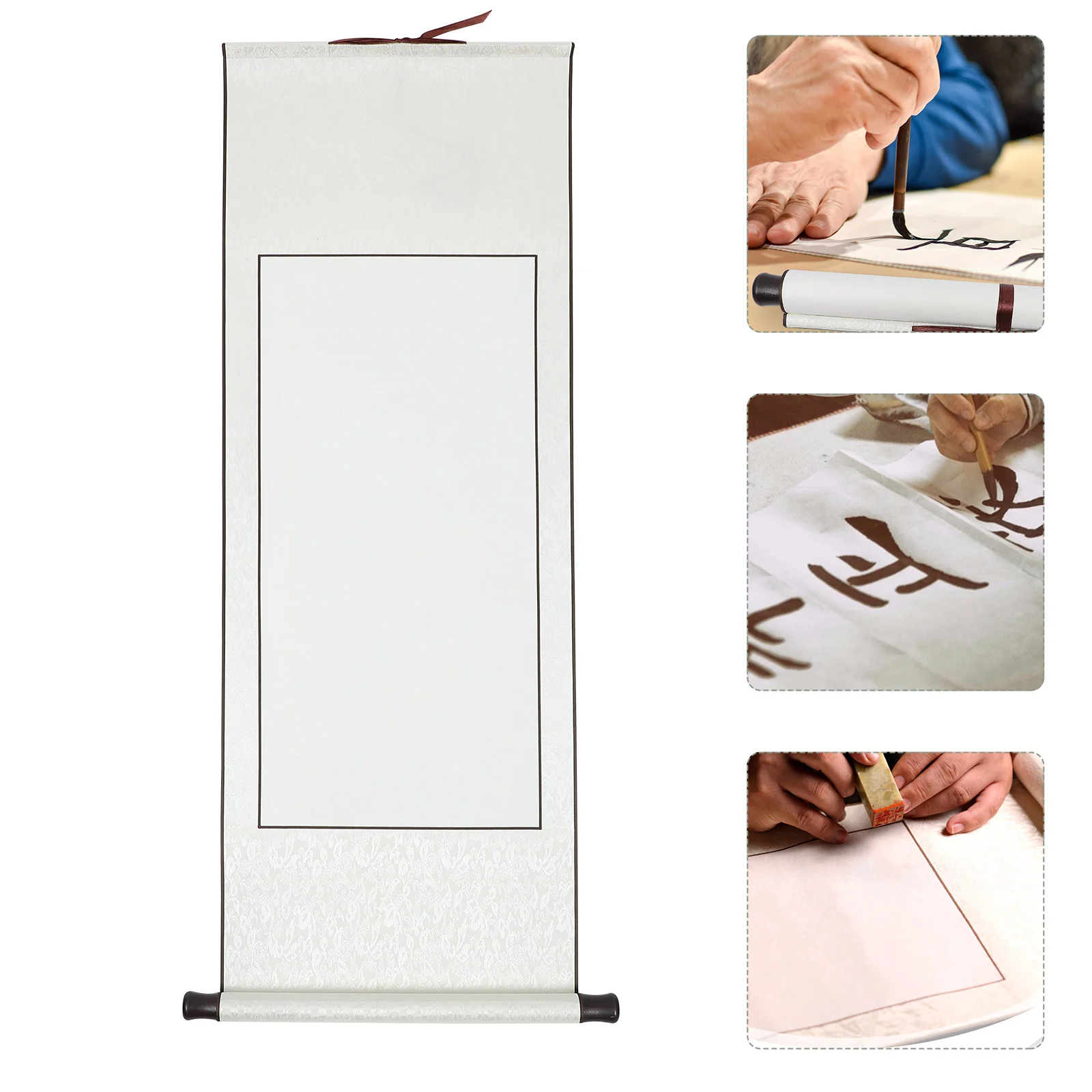 Rice Paper Scroll Calligraphy Hanging Mounting Decor Stick Chinese Painting Child Decorate