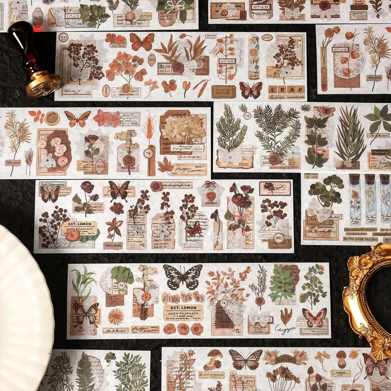 Card Lover 6 Pcs [Mountain Series] Retro Journal Masking Tape Washi Paper Washi Tape Scrapbooking Material Scrapbook Kit