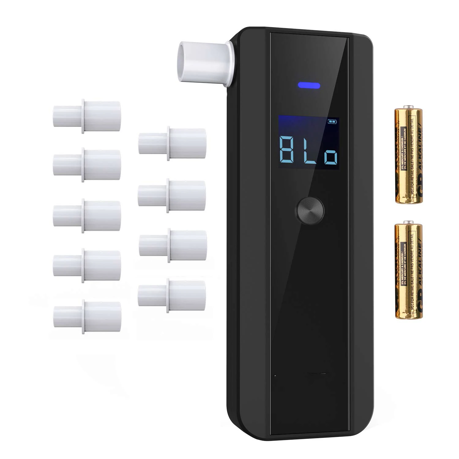 Alcohol Detector Breath Analyzer Semiconductor Sensor Portable Blowing Alcohol Inspection Tool LCD Display Sound Light Alarm