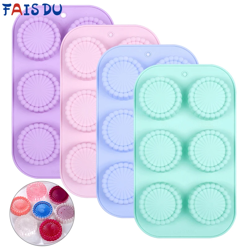 FAISDU6CavityFlowersSiliconeMoldOreosChocolateMoldsFoodGrade