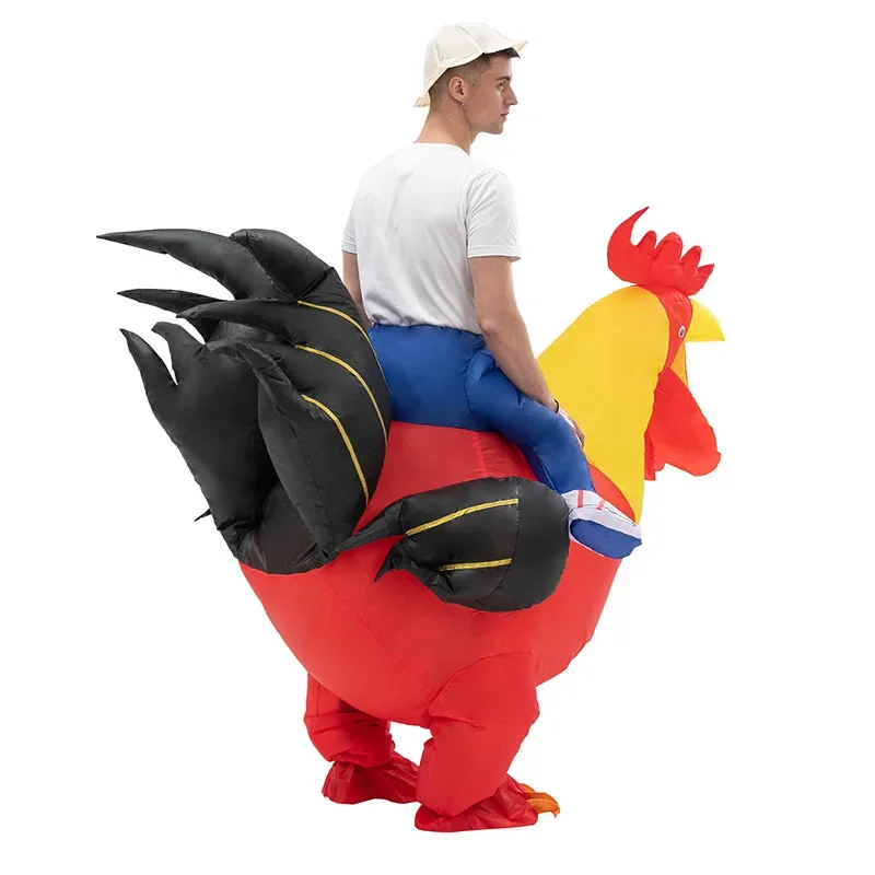 Large Inflatable cock chicken Cartoon character Mascot Costume Advertising Ceremony Adult Fancy Dress Party Animal carnival prop 5